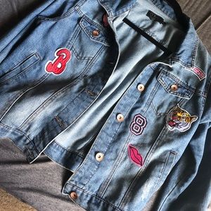 Denim jacket with patches